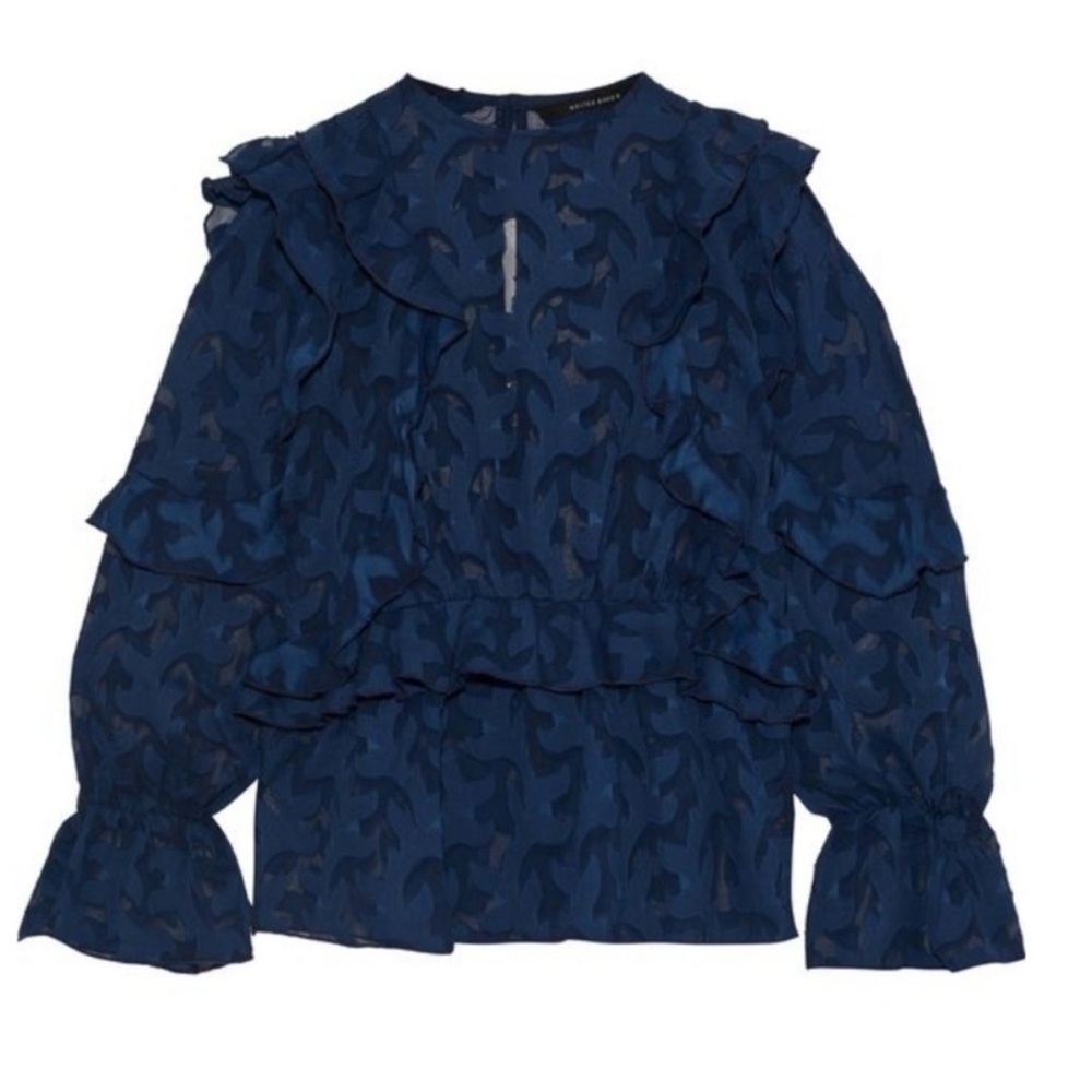 Walter Baker Manna Top Navy Patterned Blouse